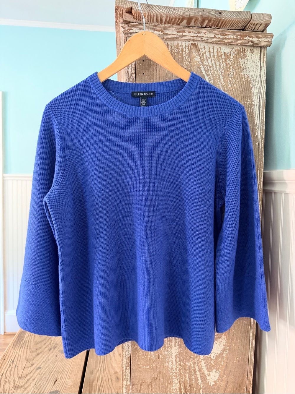 Eileen Fisher Royal Blue Crewneck Sweater Size XS